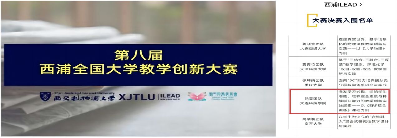 我校经济管理学院徐雯教师团队入围第八届西浦全国大学教学创新大赛决赛